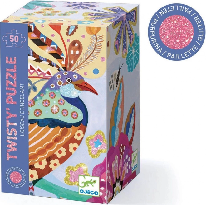 Csillogó puzzle Szikrázó madár 50 darab DJECO