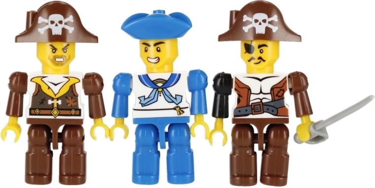 Három minifigura a történetmesélő játékhoz
