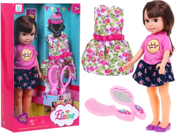 Nagy styling baba 3+ éves gyerekeknek kiegészítőkkel – Barna hajú