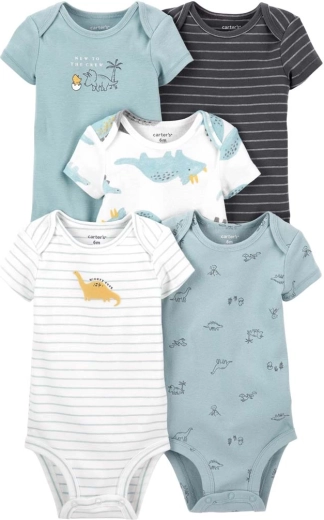 Carter's fiú rövid ujjú body Blue Dino, 5 db