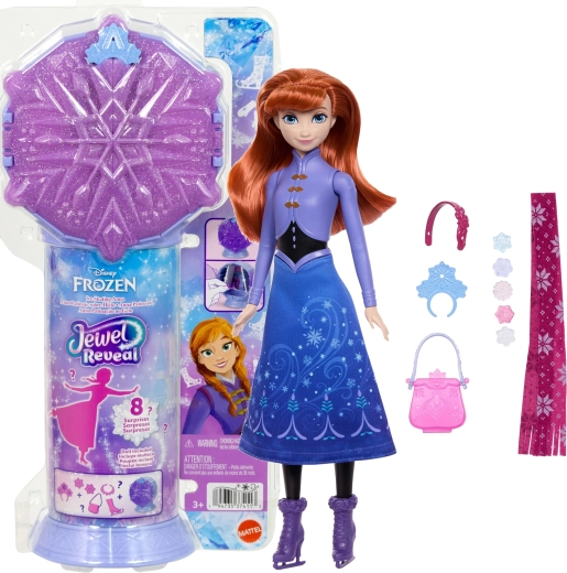Mattel Disney Frozen Jewel Reveal Anna baba korcsolyával és kiegészítőkkel