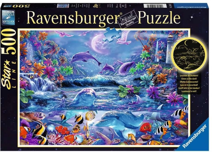 RAVENSBURGER sötétben világító kirakó – Varázslatos világ, 500 darab