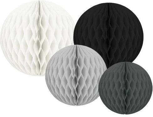 JaBaDaBaDo papír honeycomb dekoráció fekete mix (4 db)