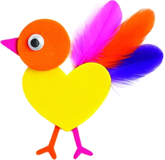 Vidám állatkák habból és tollból