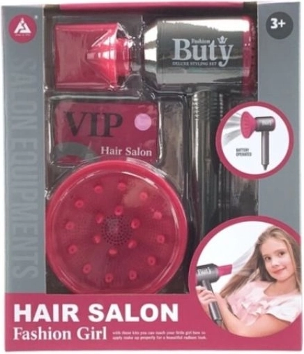 Gyerek fodrászkészlet hangos hajszárítóval Hair salon – Fashion girl