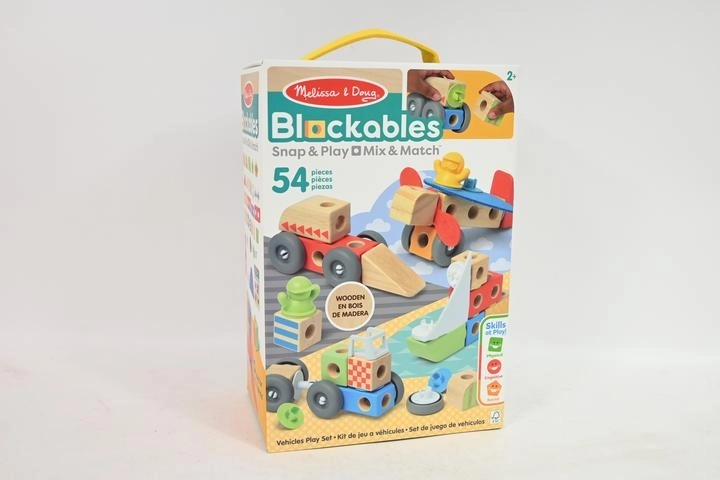 Melissa & Doug Blockables fa járműves építőkockák
