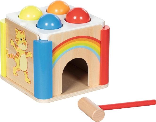 Fa ütögetős kocka „Rainbow” cserélhető oldalpanelekkel – 1 db