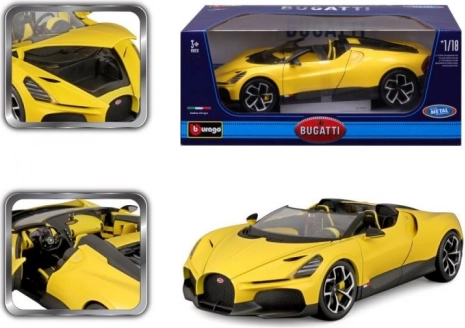 Fém autómodell 1:18 BBURAGO Bugatti Mistral sárga