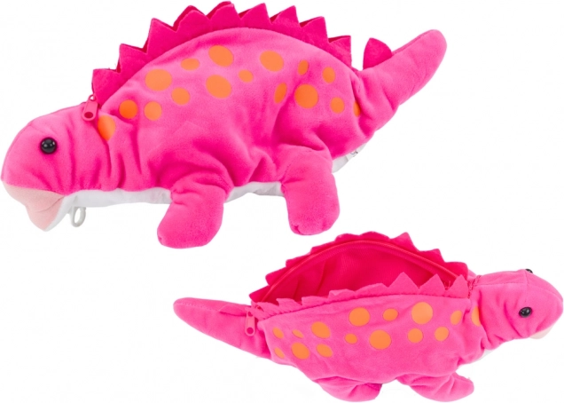 Plüss rózsaszín dinoszaurusz – tolltartó és titkos rekesz akasztóval