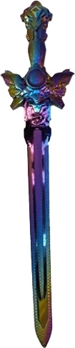 Gyerek fantasy kard szivárványos hatással 58 cm - 1 db