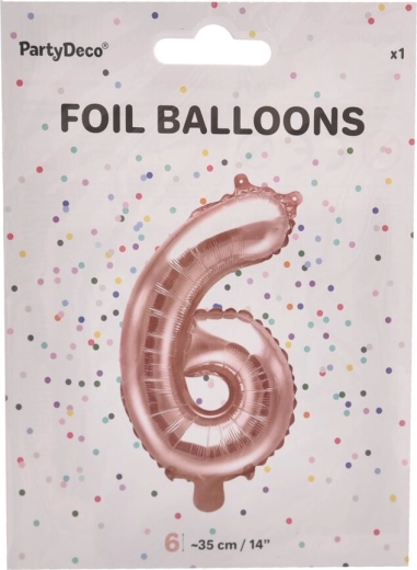 Fólia lufi 6-os szám gyöngyház rózsaszín 35 cm