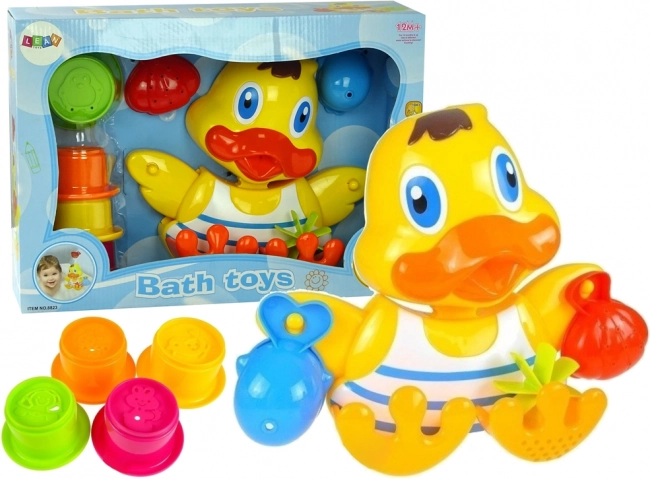 Fürdőkacsa egymásra rakható poharakkal