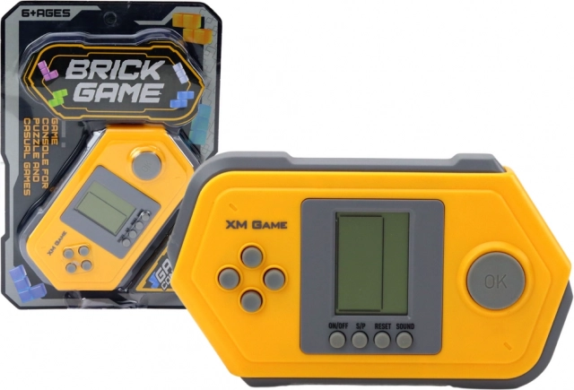 elektronikus zsebkonzol tetris brick game – szürke‑sárga