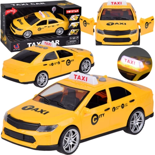 Gyerek taxi autó fényekkel és hangokkal, nyitható ajtókkal