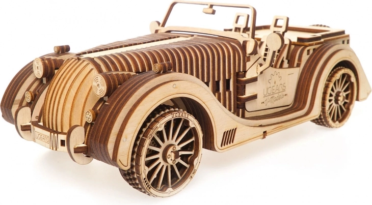 UGEARS Roadster VM-01 fa mechanikus modell – 3D kirakó