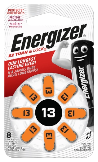 Energizer gombelem hallókészülékhez 13, 1,4 V, 8 db-os csomag