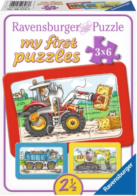 Első kirakóm – Építőgépek 3×6 darabos RAVENSBURGER