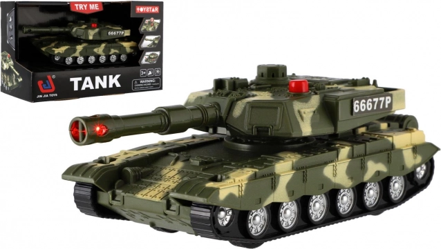 Műanyag tank 20 cm, lendkerekes, fénnyel és hanggal