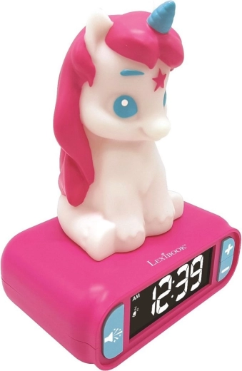 Unikornisos gyerek ébresztőóra éjszakai fénnyel