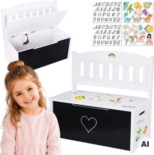 Tooky Toy fa játékosláda 3 az 1-ben paddal és rajztáblával