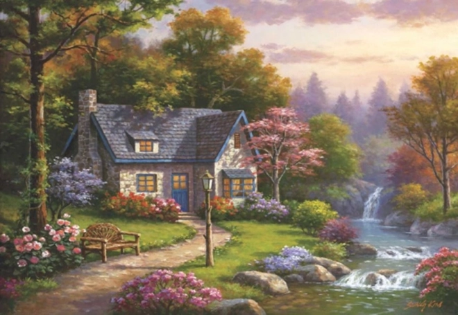 Puzzle Házikó a Stonybrook Fallsnál 2000 darabos