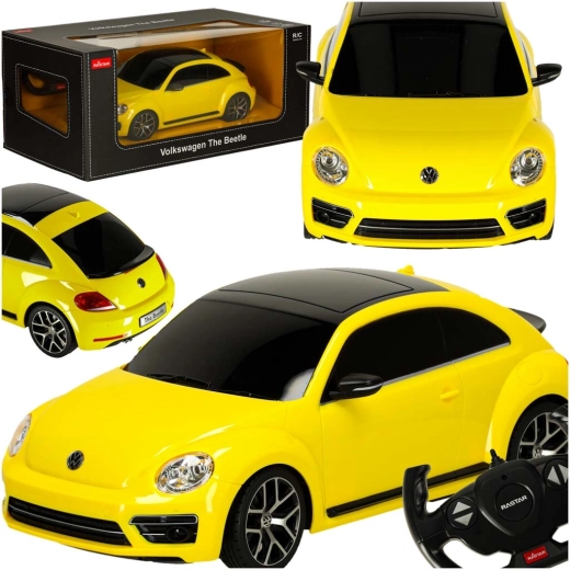 Távirányítós Rastar Volkswagen Beetle autó 1:14 méretarányban, sárga