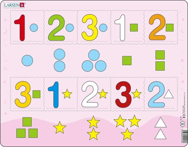 Oktatási puzzle Számlálás háromig 10 darabban