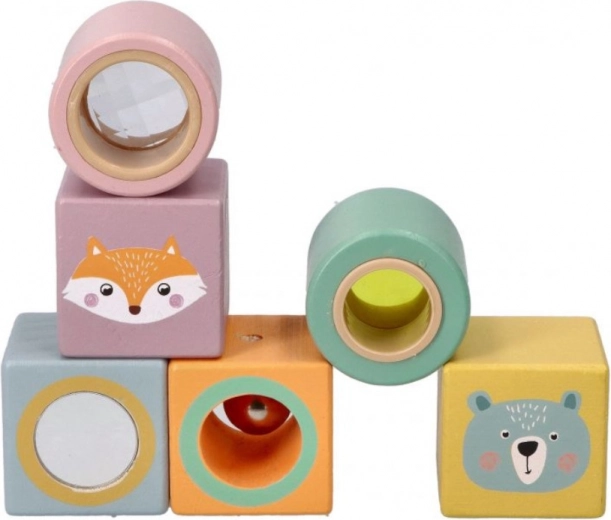 Érzékszervi fa kockák kis felfedezőknek