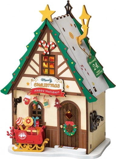 Világító karácsonyi ház miniatűrje