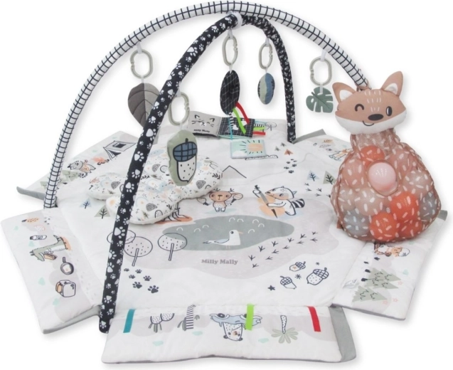 5 az 1-ben Minky játszó- és szenzoros babaszőnyeg állvánnyal és labdákkal