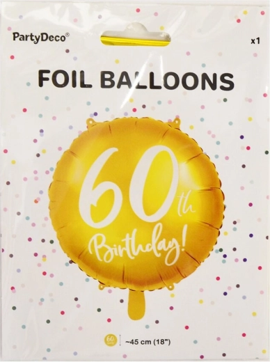 Fólia lufi 60-as szám arany 45 cm