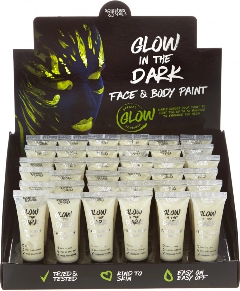 Arc- és testfesték, amely sötétben világít