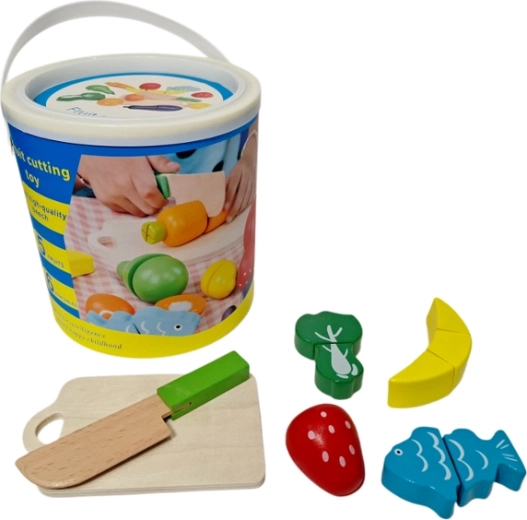 Fa élelmiszerkészlet vödörben szeleteléshez