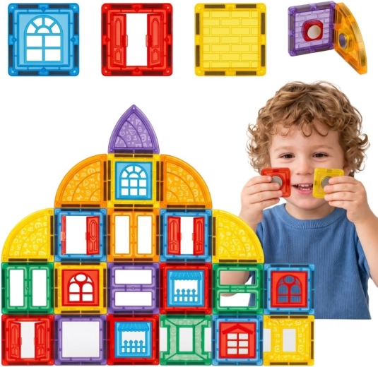 Woopie mágneses építőjáték, 3D kastély, 100 elem