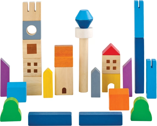 PlanToys fa építőjáték a városban (27 darab)