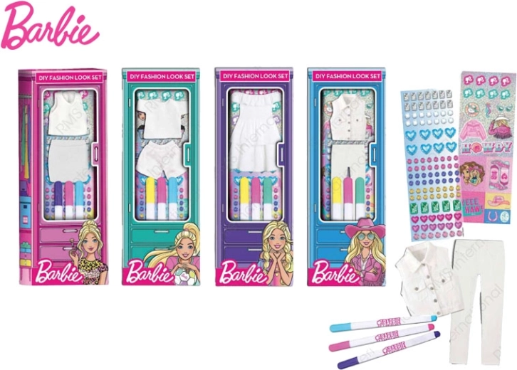 Barbie divatkiegészítők filctollakkal – kreatív készlet dobozban