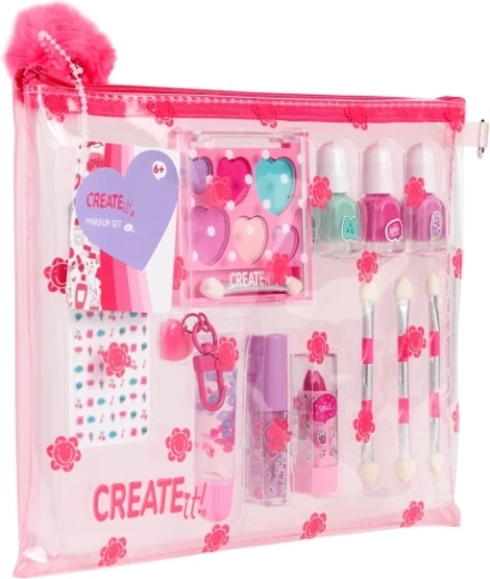 Praktikus, átlátszó, virágmintás neszesszer