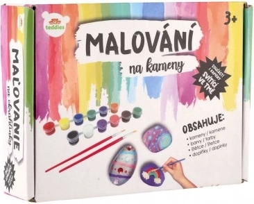 Sötétben világító kavicsfestés – kreatív készlet festékekkel és ecsetekkel