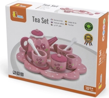 Gyermek teás és kávés készlet tálcán, Viga