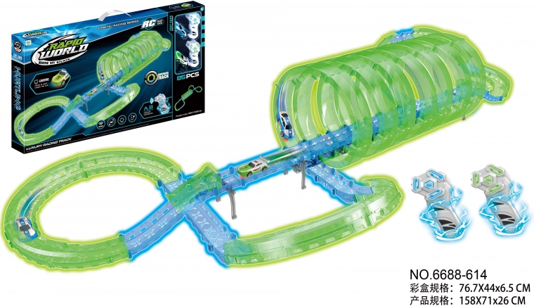 Sötétben világító versenypálya, 85 elem