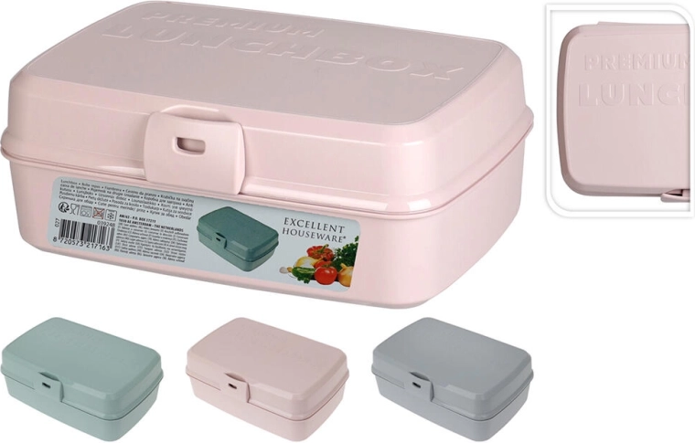 Uzsonnás doboz klipszes zárral 21 × 15 × 8,5 cm, színkeverék