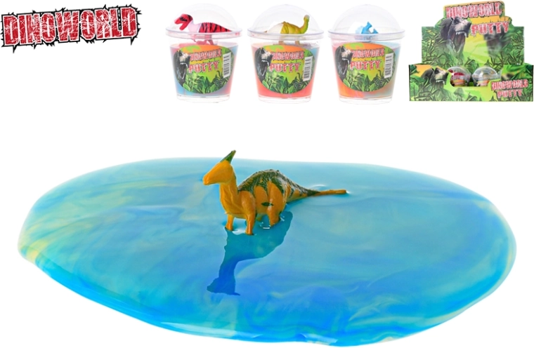 Dinoworld nyálka dinoszaurusszal pohárban
