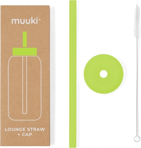 MUUKI Lounge Szívószál Fedéllel Electric Lime