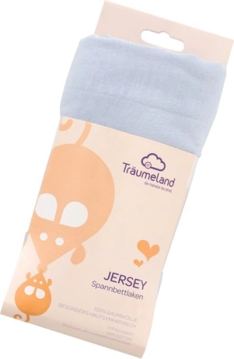 Träumeland jersey gumis lepedő 40 × 90 cm világoskék