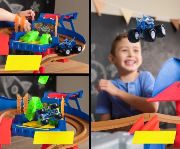 Megvilágított ütközési zóna és kaszkadőr akadályok