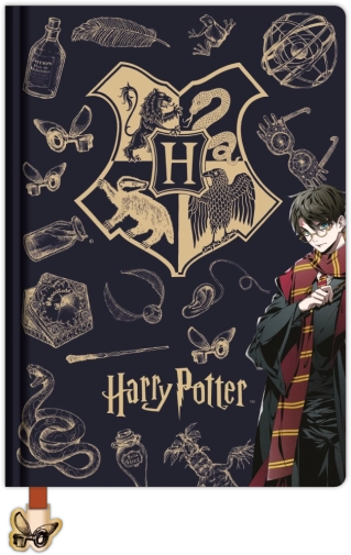 Harry Potter vonalas A5-ös jegyzetfüzet Navy & Gold