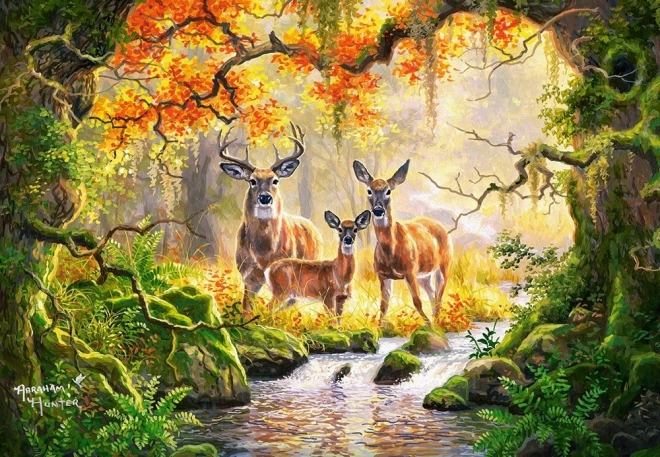 CASTORLAND Royal Family – szarvasok és őzek az erdőben, 1000 darabos puzzle