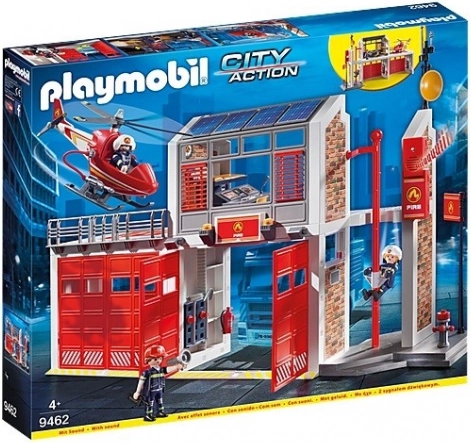 Playmobil City Action nagy tűzoltóállomás helikopterrel