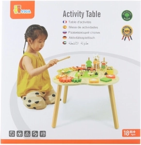 VIGA PolarB fa aktivitási asztal xilofonnal és Montessori tevékenységekkel
