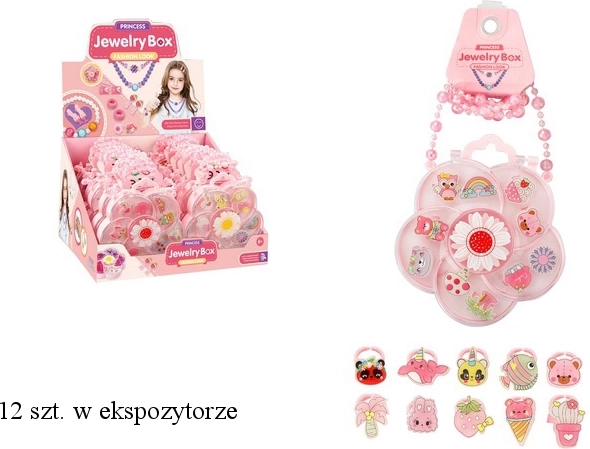 10 db-os gyerekgyűrű szett virág alakú tokban